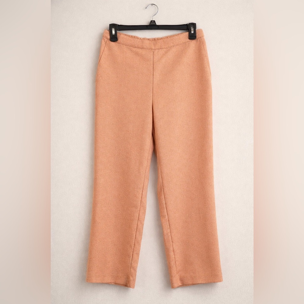 Alfred Dunner Straight Leg Timeless Comfortable Pull On Dress Pants Apricot